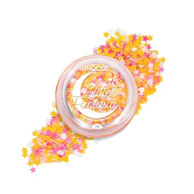 GLITTER FANTASIA INOCOS MIX LARANJA, ROSA E BRANCO