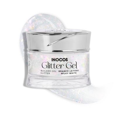 GLITTER GEL INOCOS BRANCO COM GLITTER 50G