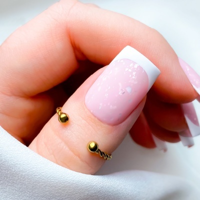 POTAL FLAKE INOCOS ROSA LEITOSO COM FLOCOS PRATA