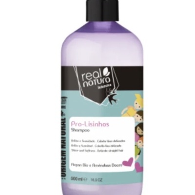 Real Natura Pro-Lisinhos Anti-Frizz — Champô Sem Sal com Argan & Amêndoas Doces | 500 ml