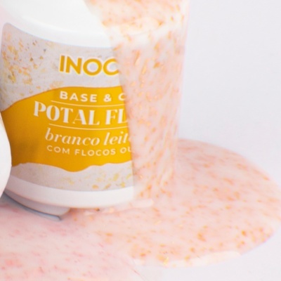 POTAL FLAKE INOCOS BRANCO LEITOSO COM FLOCOS OURO