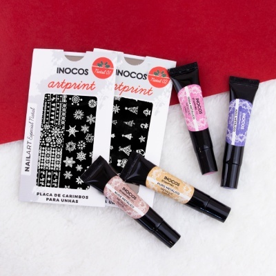 STAMPING GEL INOCOS ROSA METÁLICO