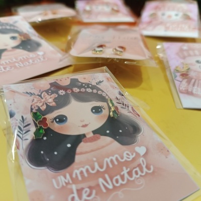 Brincos de natal em aço inoxidável