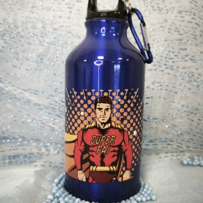 Garrafa de Alumínio 400ml com Mosquetão - Especial Dia do Pai