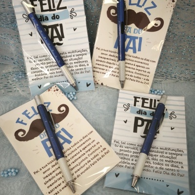 Caneta Multifuncional com Cartão de Dedicação - Especial Dia do Pai ✍️🔧