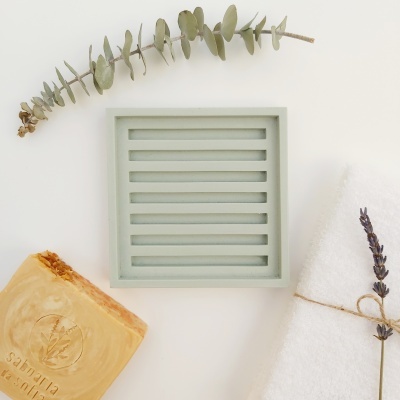 Saboneteira de jesmonite - quadrada Saboneteira de jesmonite - quadrada