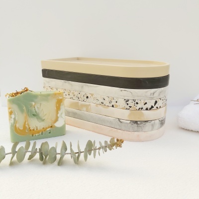 Saboneteira de jesmonite - retangular