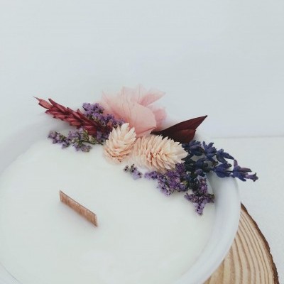 Vela de soja decorativa - Lavanda e Gerânio Rosa Vela de soja decorativa - Lavanda e Gerânio Rosa