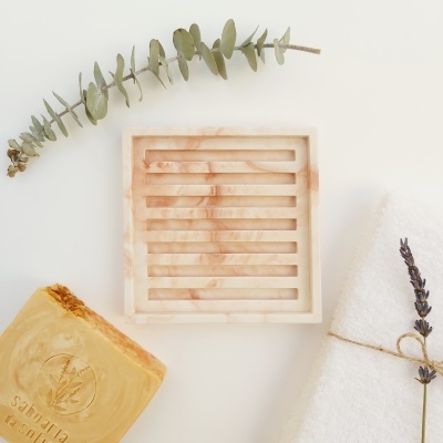 Saboneteira de jesmonite - quadrada Saboneteira de jesmonite - quadrada