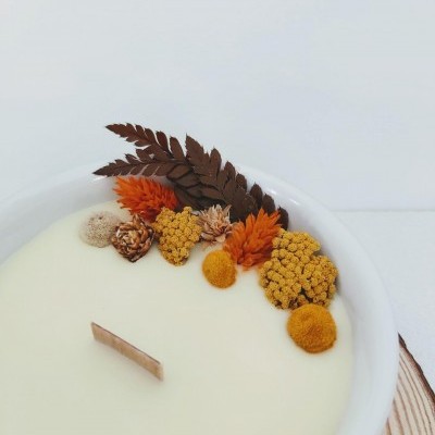 Vela de soja decorativa - Canela e Laranja