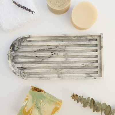 Saboneteira de jesmonite - retangular