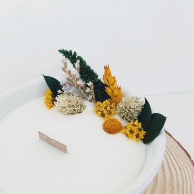 Vela de soja decorativa - Erva-príncipe e Limão Vela de soja decorativa - Erva-príncipe e Limão