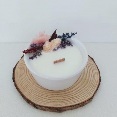 Vela de soja decorativa - Lavanda e Gerânio Rosa
