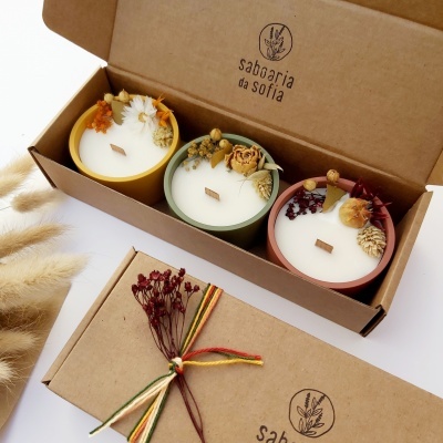 Set de velas decoradas - Pera e Frésia