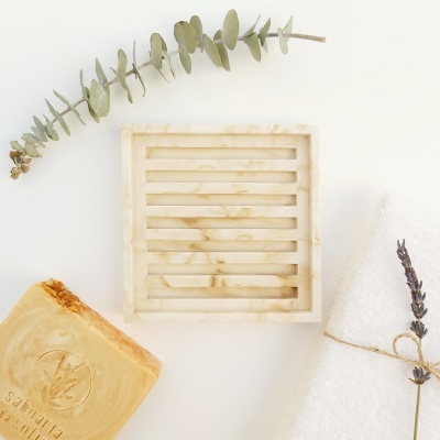 Saboneteira de jesmonite - quadrada Saboneteira de jesmonite - quadrada