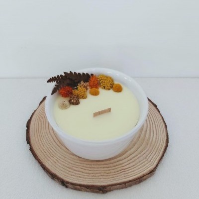 Vela de soja decorativa - Canela e Laranja