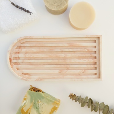 Saboneteira de jesmonite - retangular