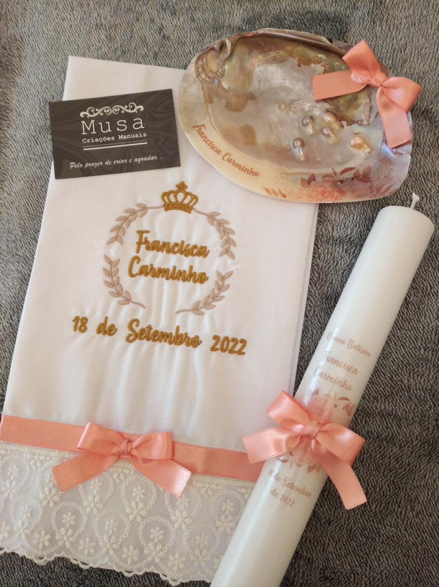 Conjunto de batismo "Francisca Carminho"