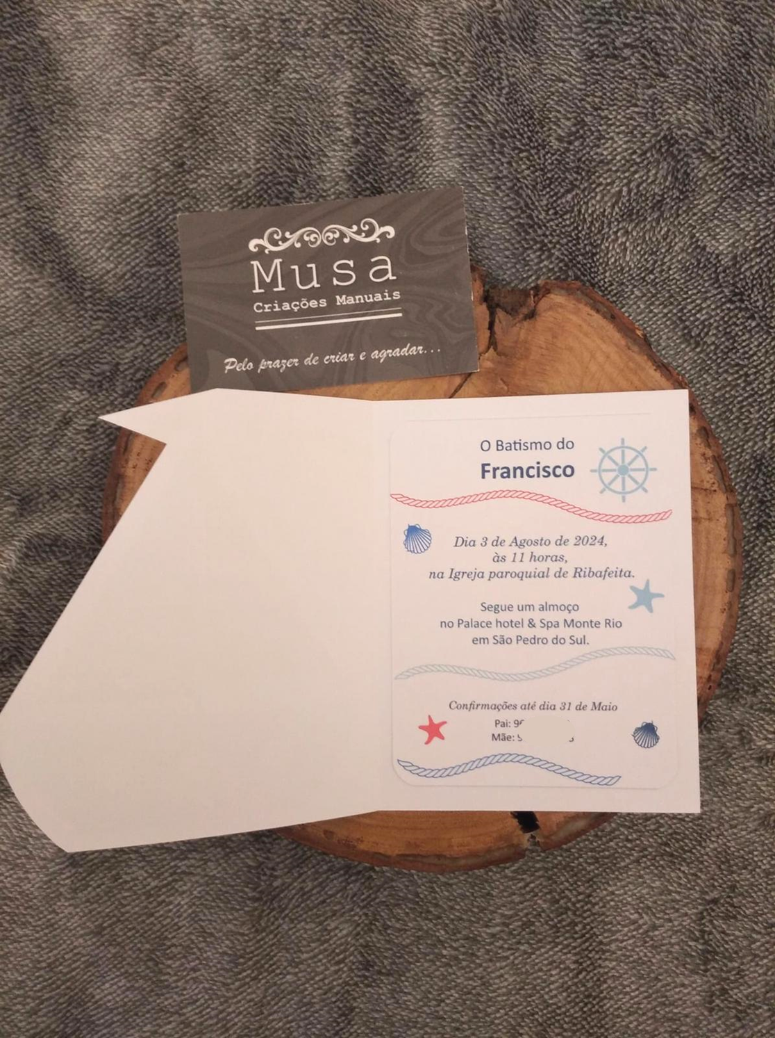 Convite de batismo: Barquinho