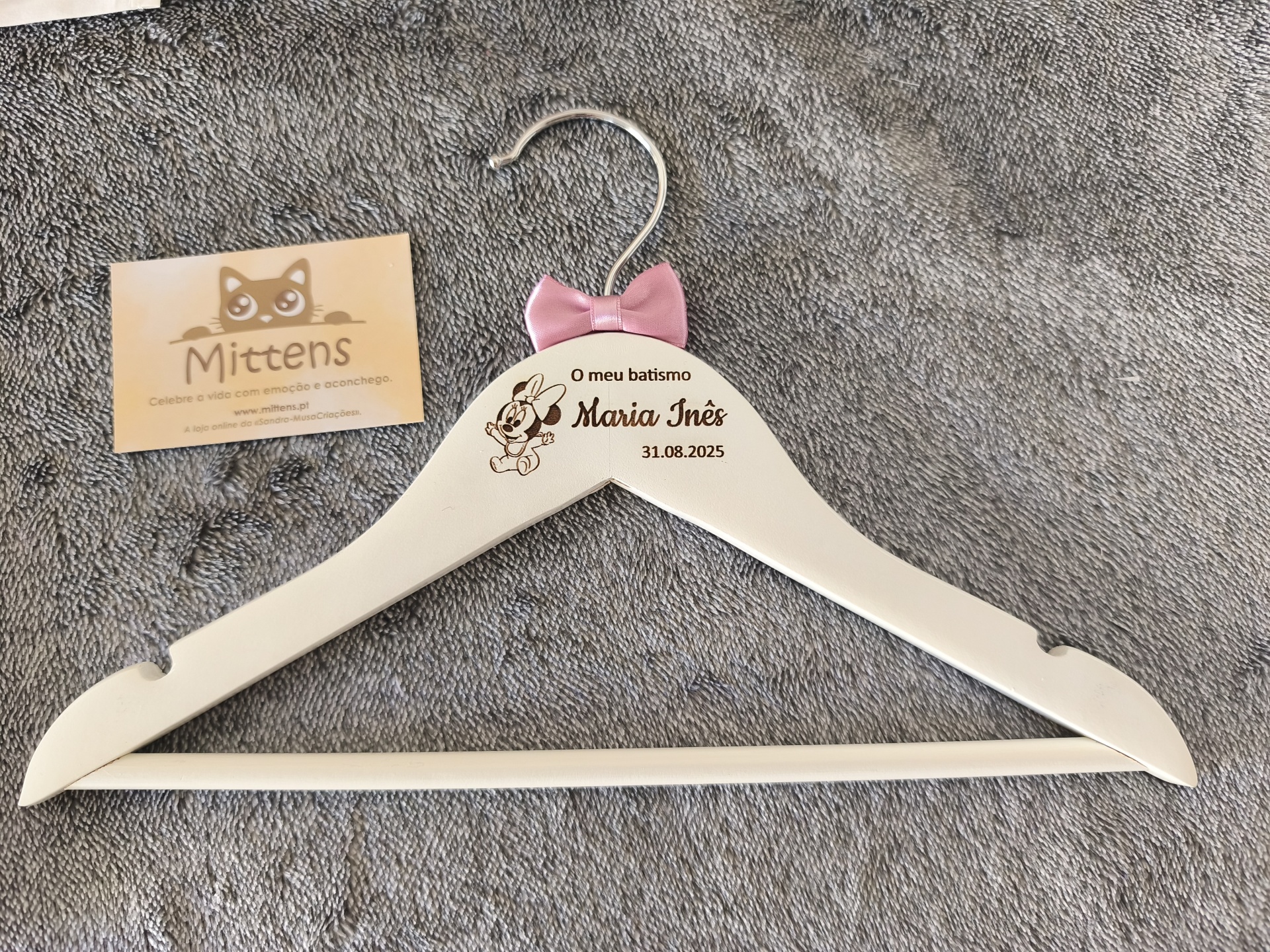 Cabide batismo "minnie"