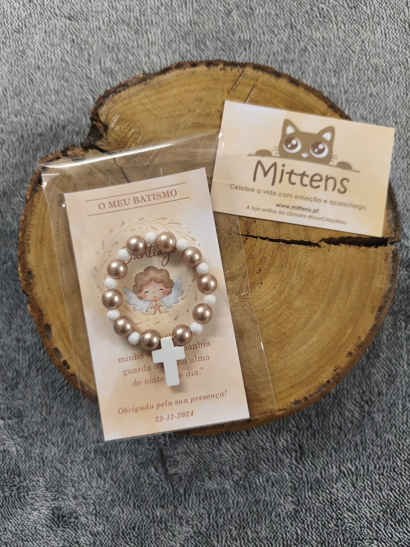 Lembrança: dezena de pérolas com pagela