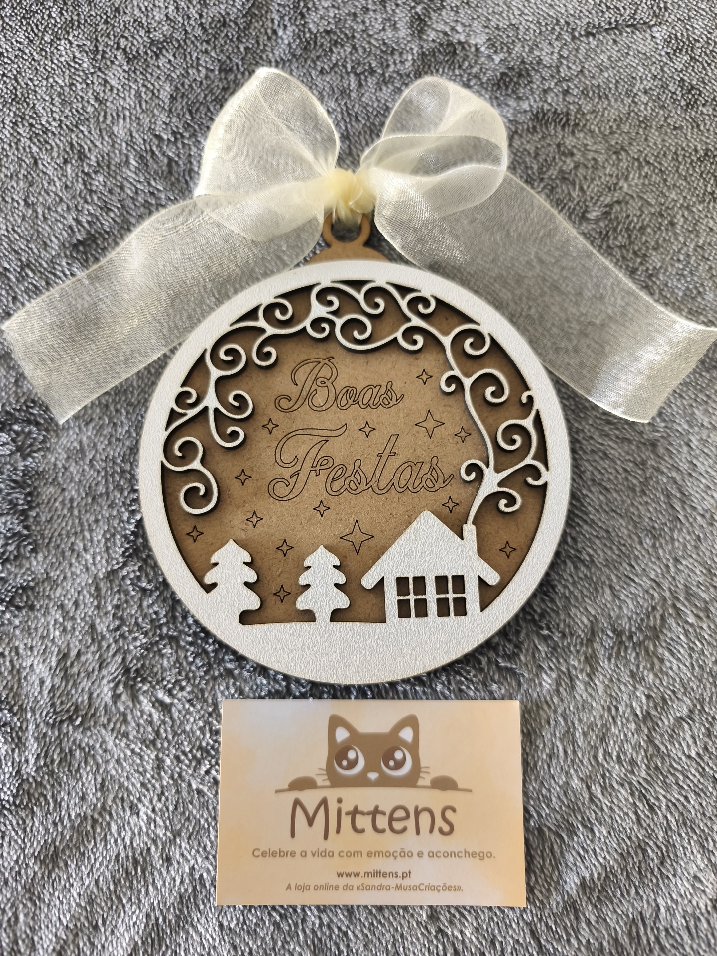 Bola de Natal dupla "Boas Festas"