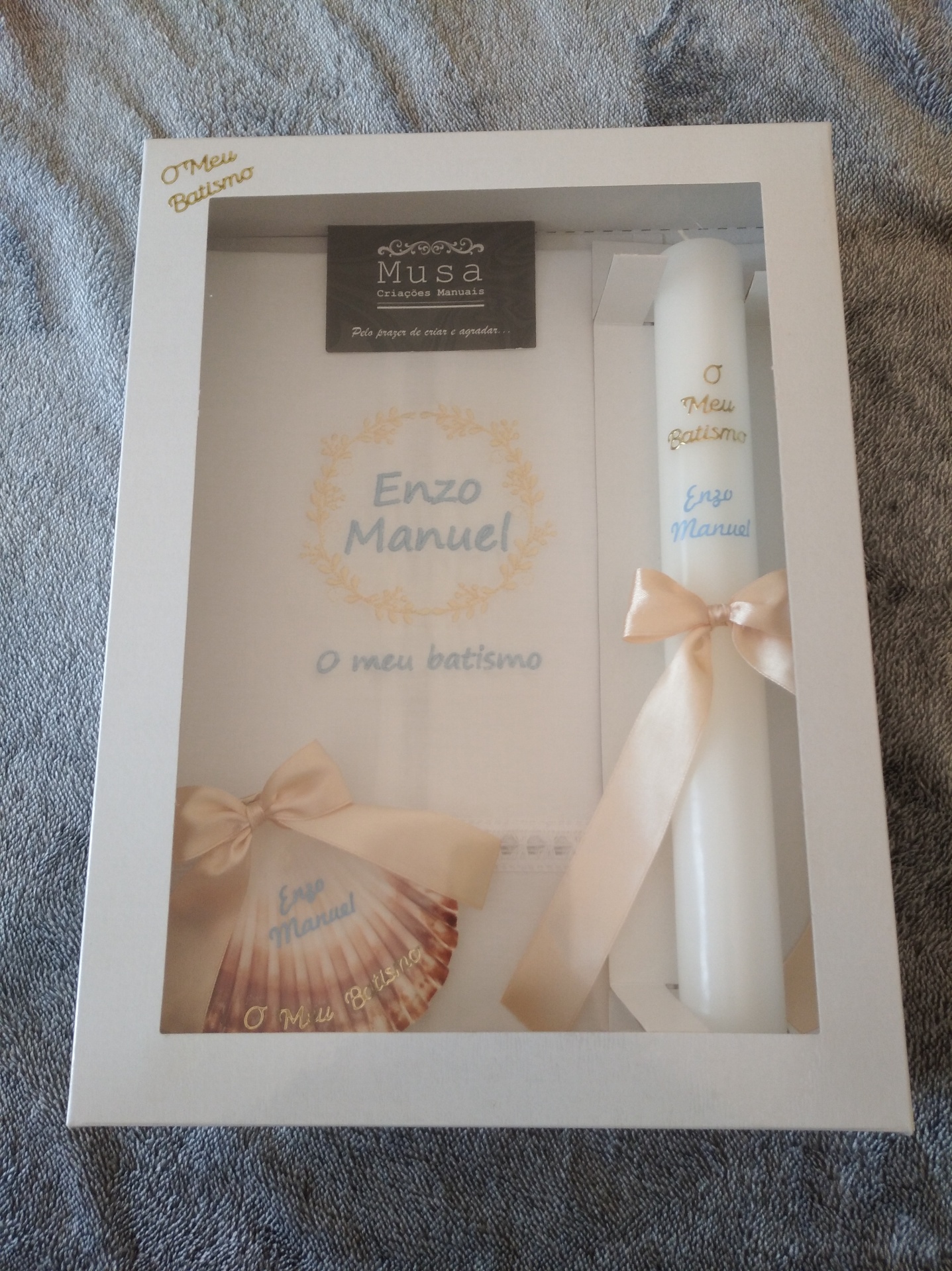 Conjunto de batismo em 2 tons