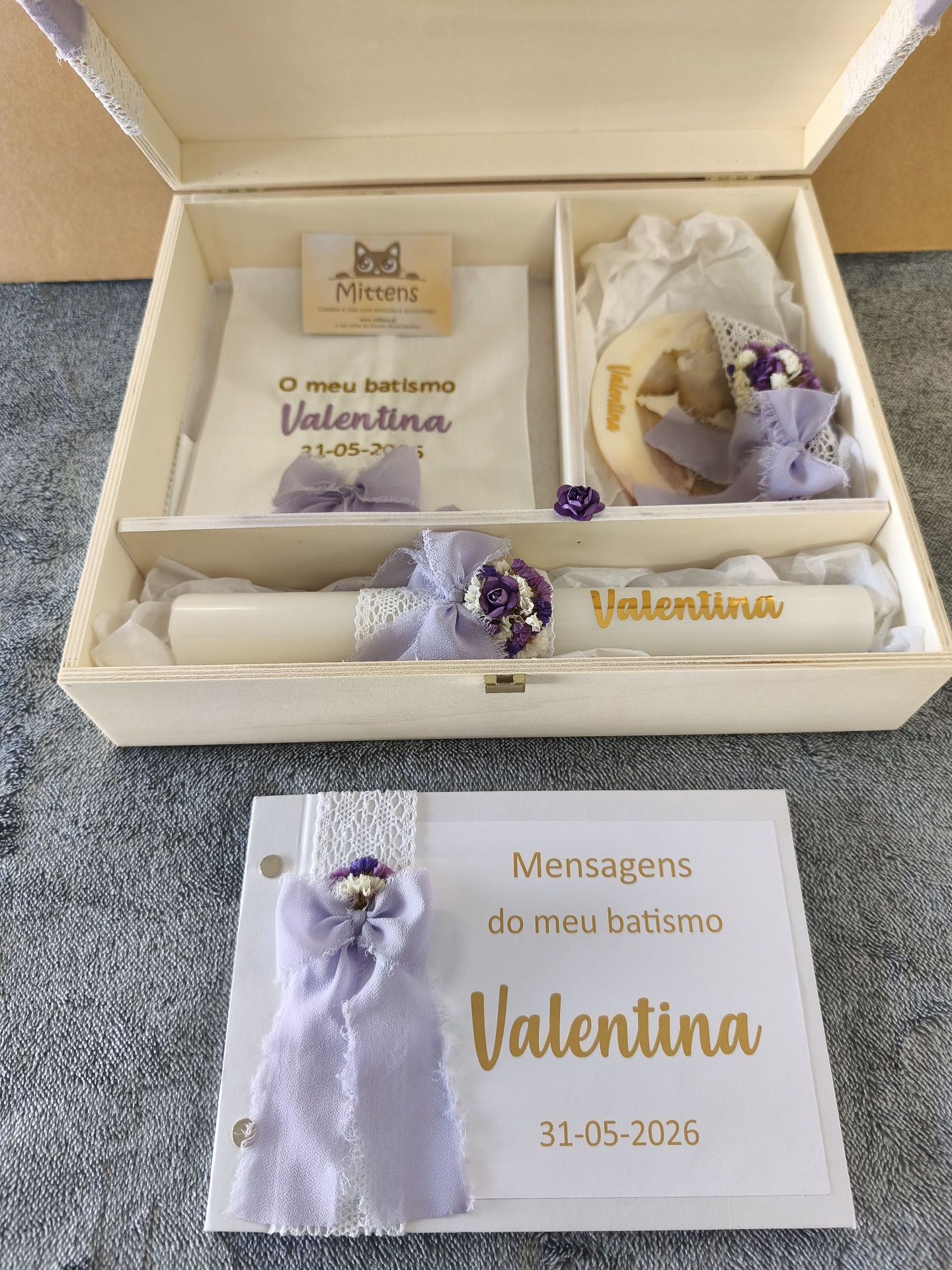 Caixa de madeira grande Violeta