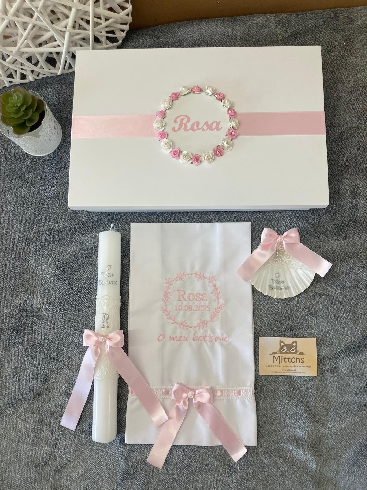 Conjunto de batismo "Rosa-Flor"