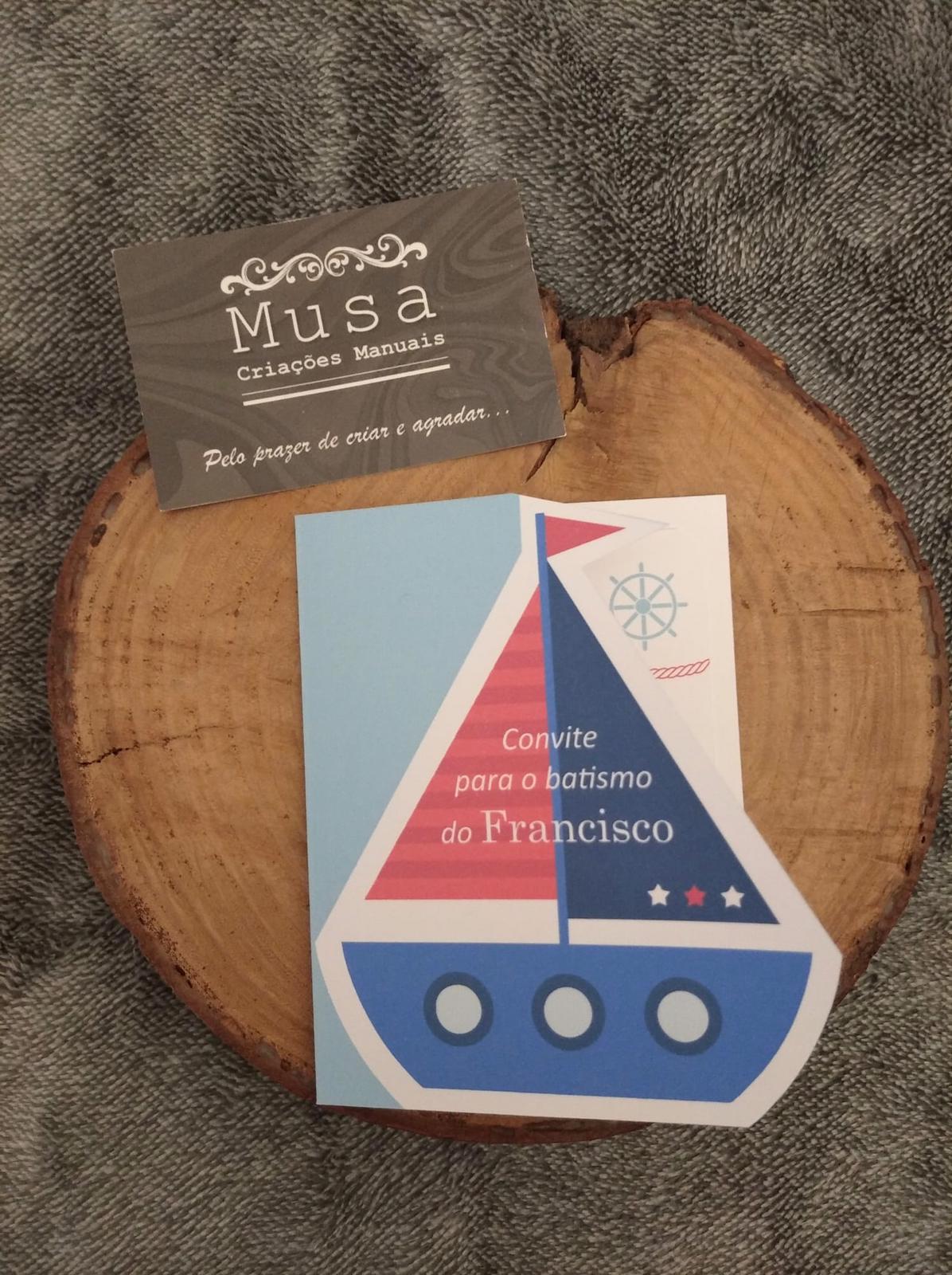 Convite de batismo: Barquinho