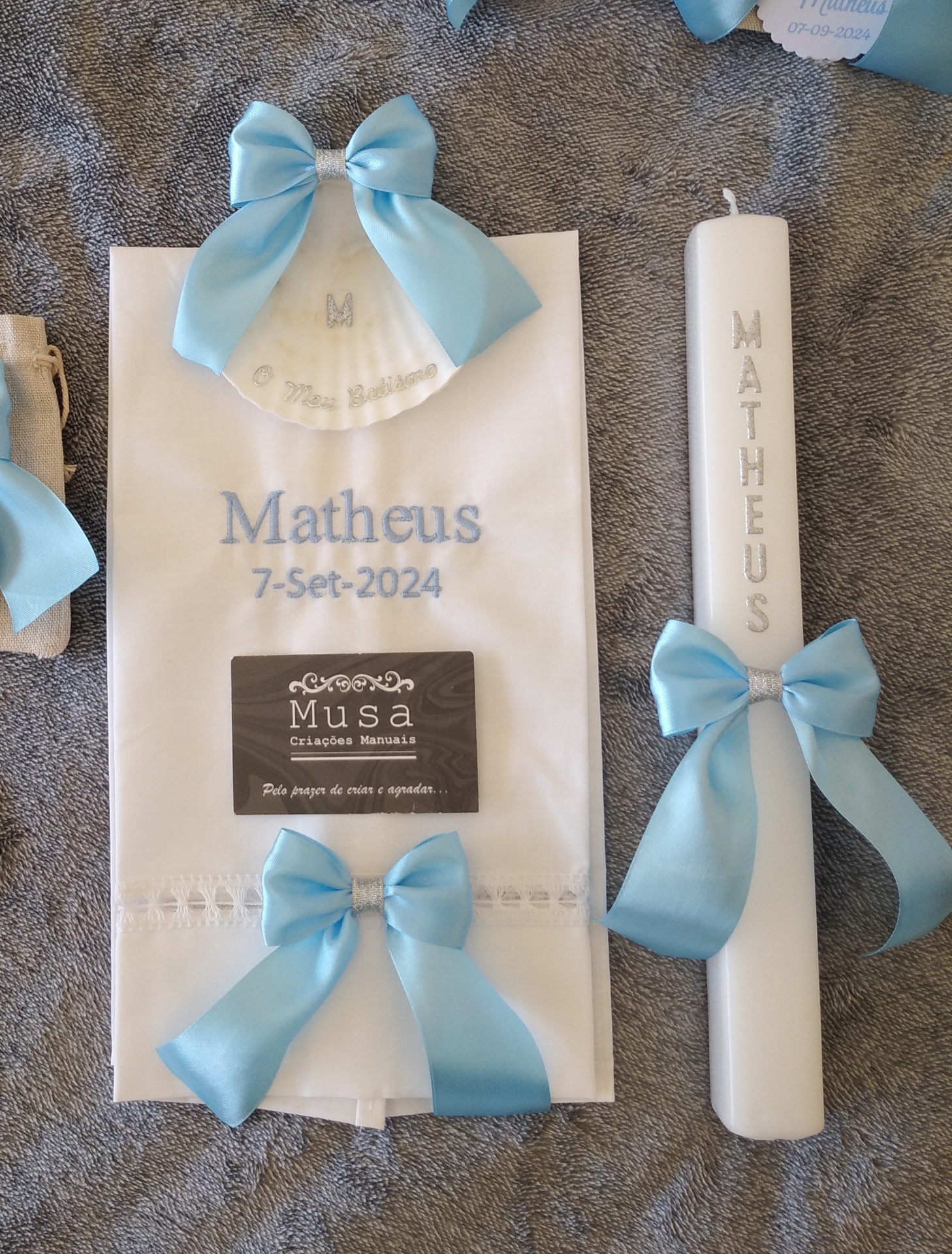 Conjunto de batismo simples prata