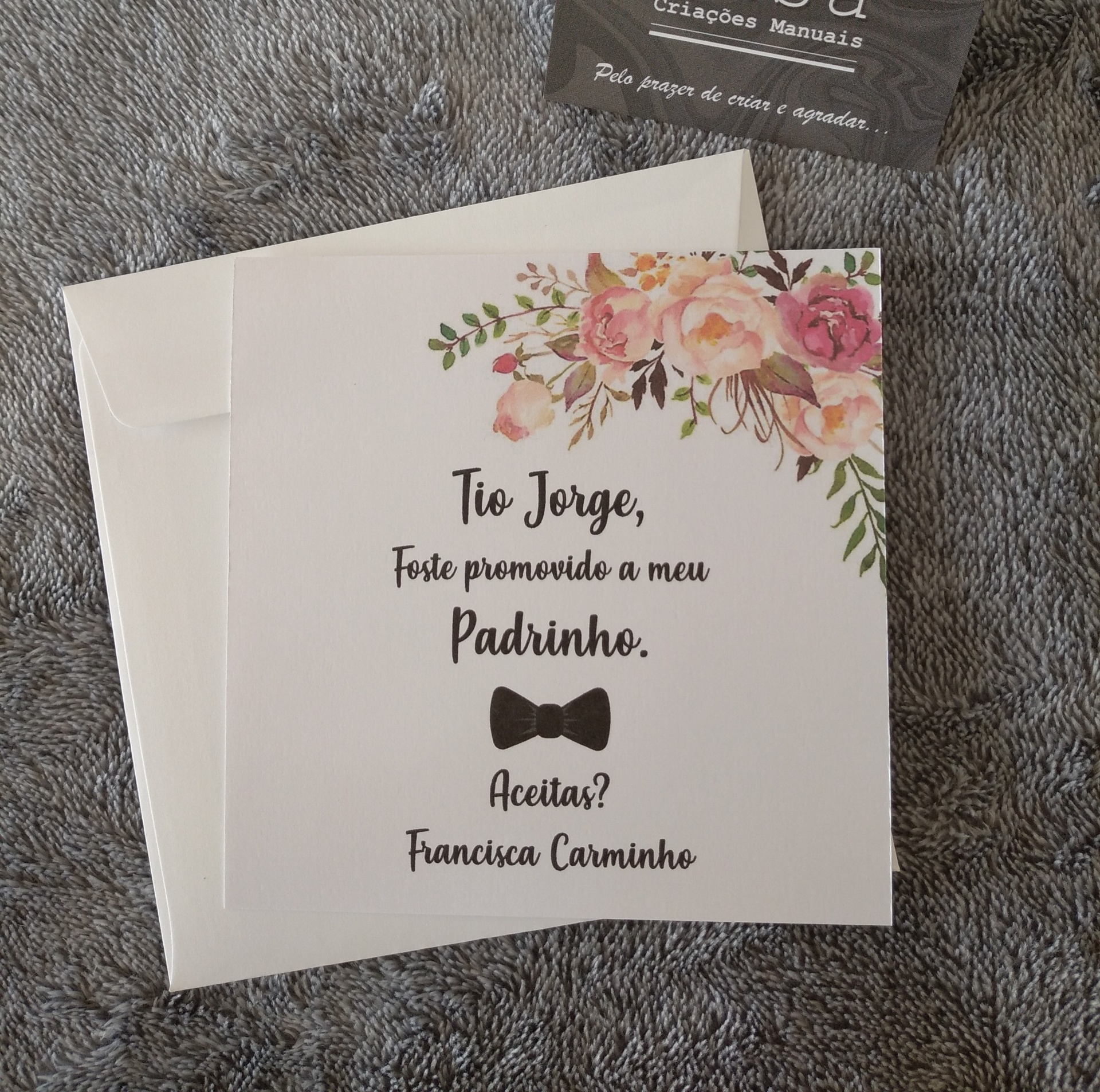 Convite quadrado floral