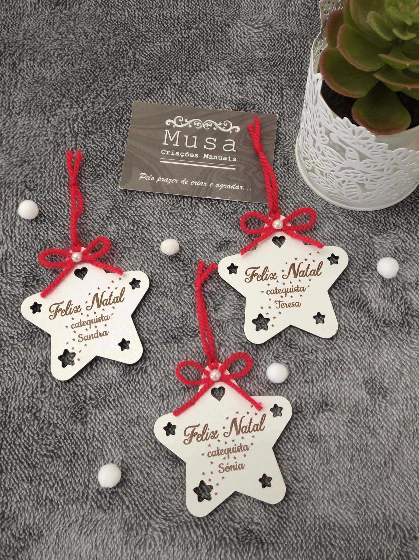 Estrela "Feliz Natal" e nome