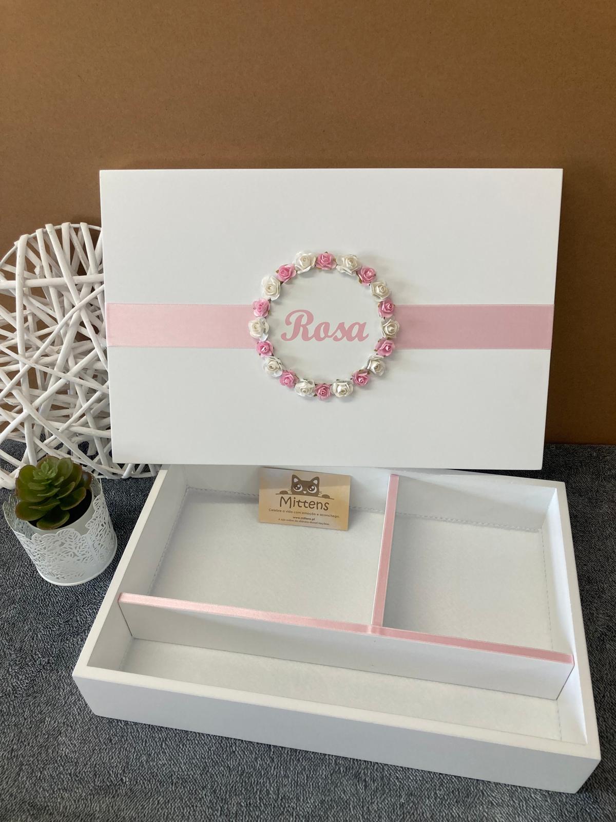 Caixa de batismo "Rosa-Flor"
