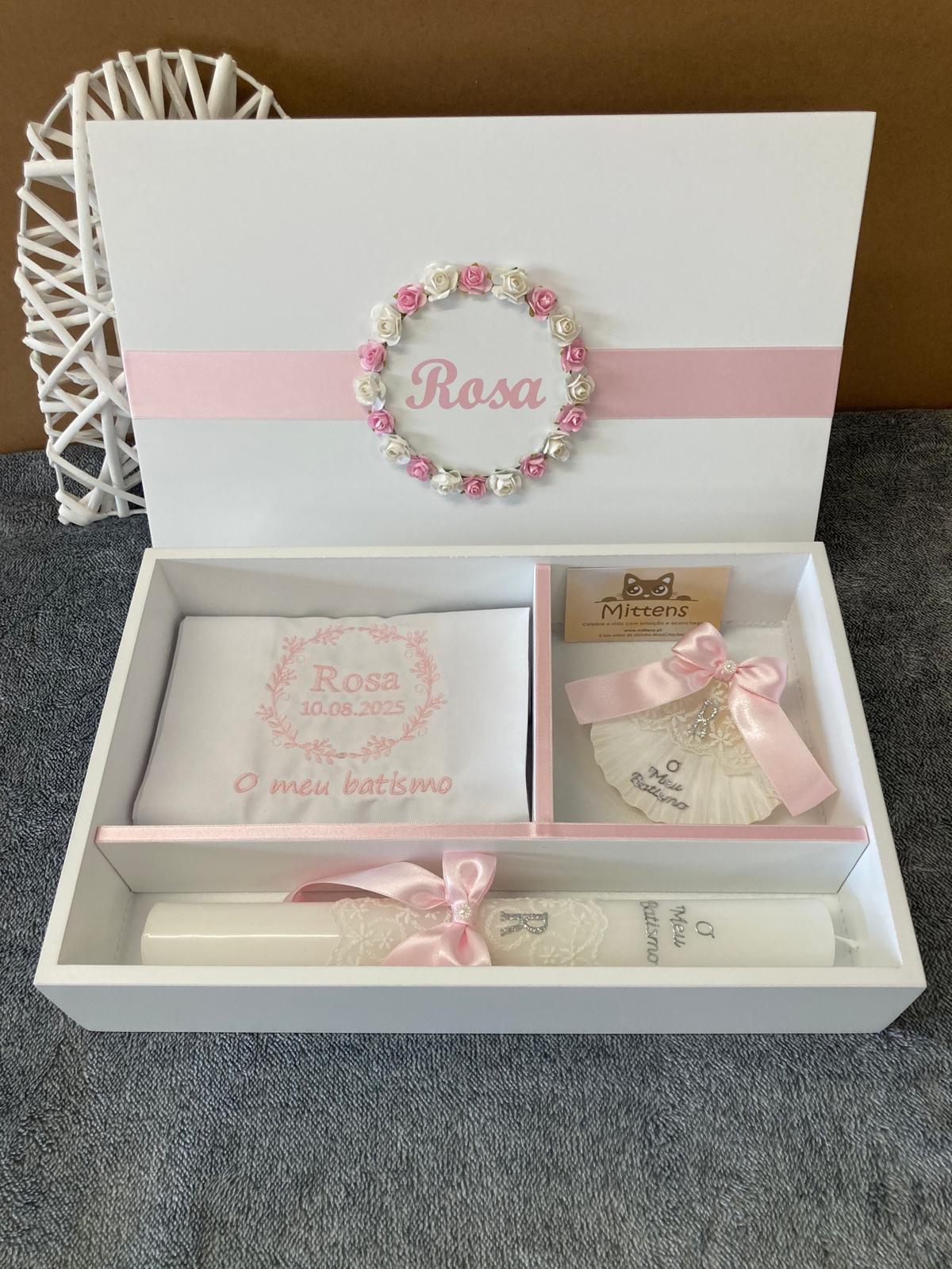 Conjunto de batismo "Rosa-Flor"