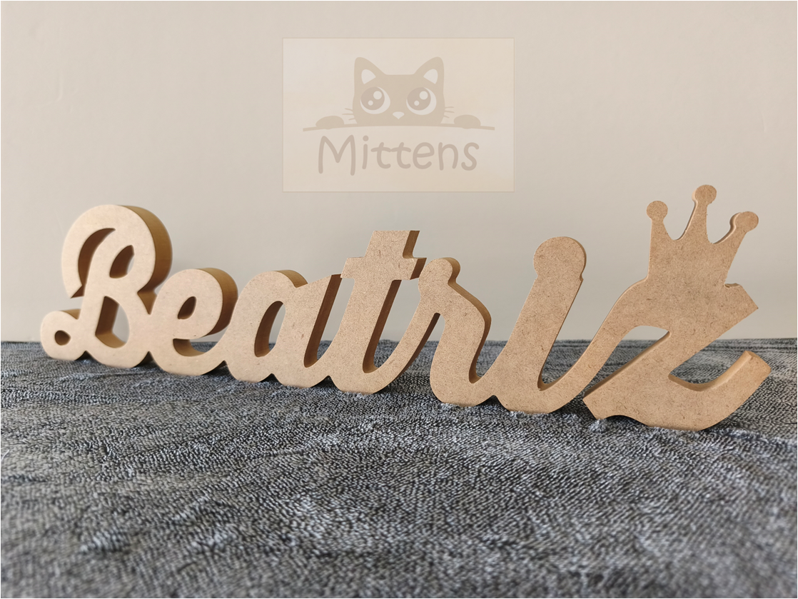 Nome para pousar em madeira (com coroa)