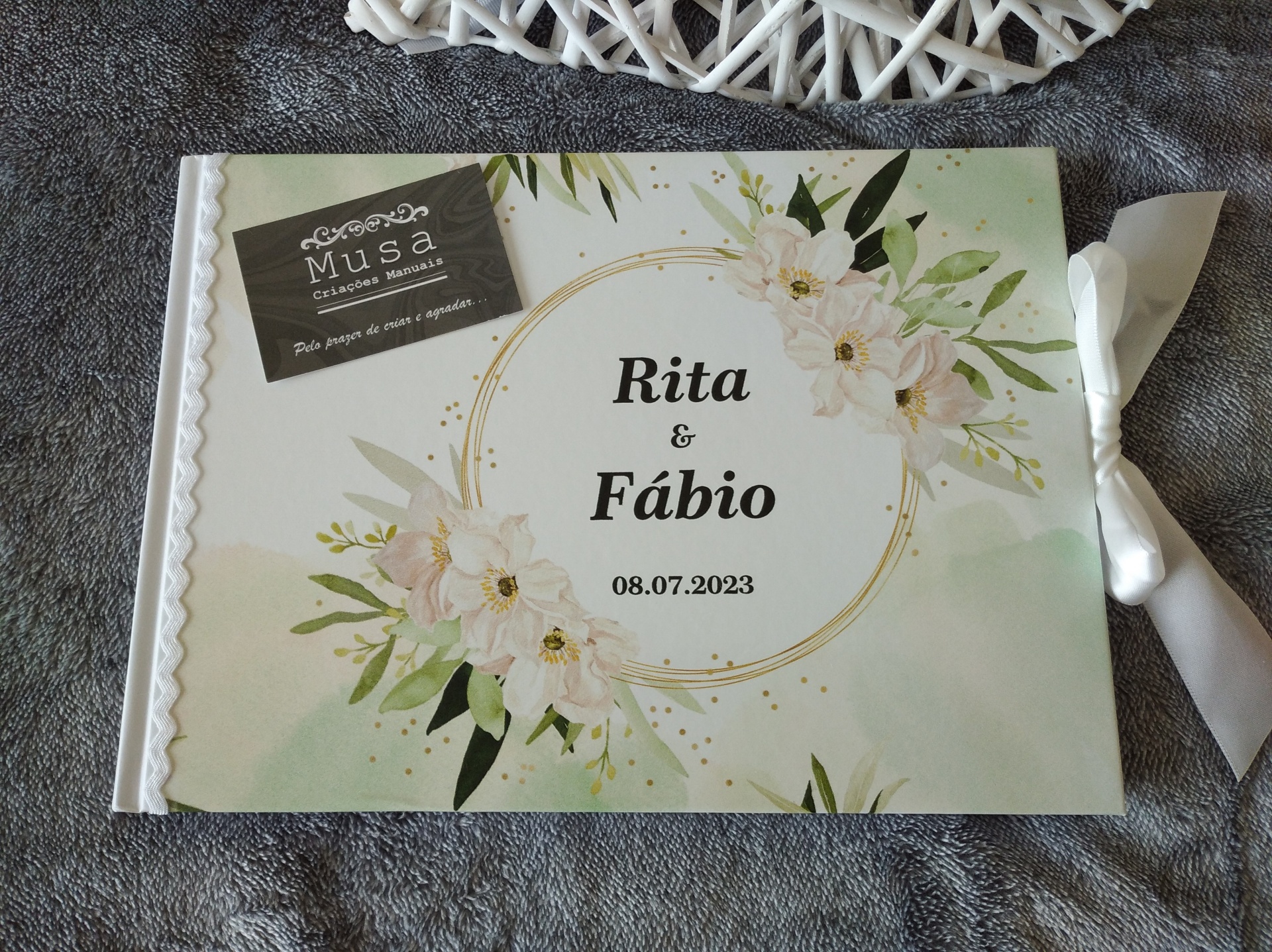 Livro de honra A4 com laço