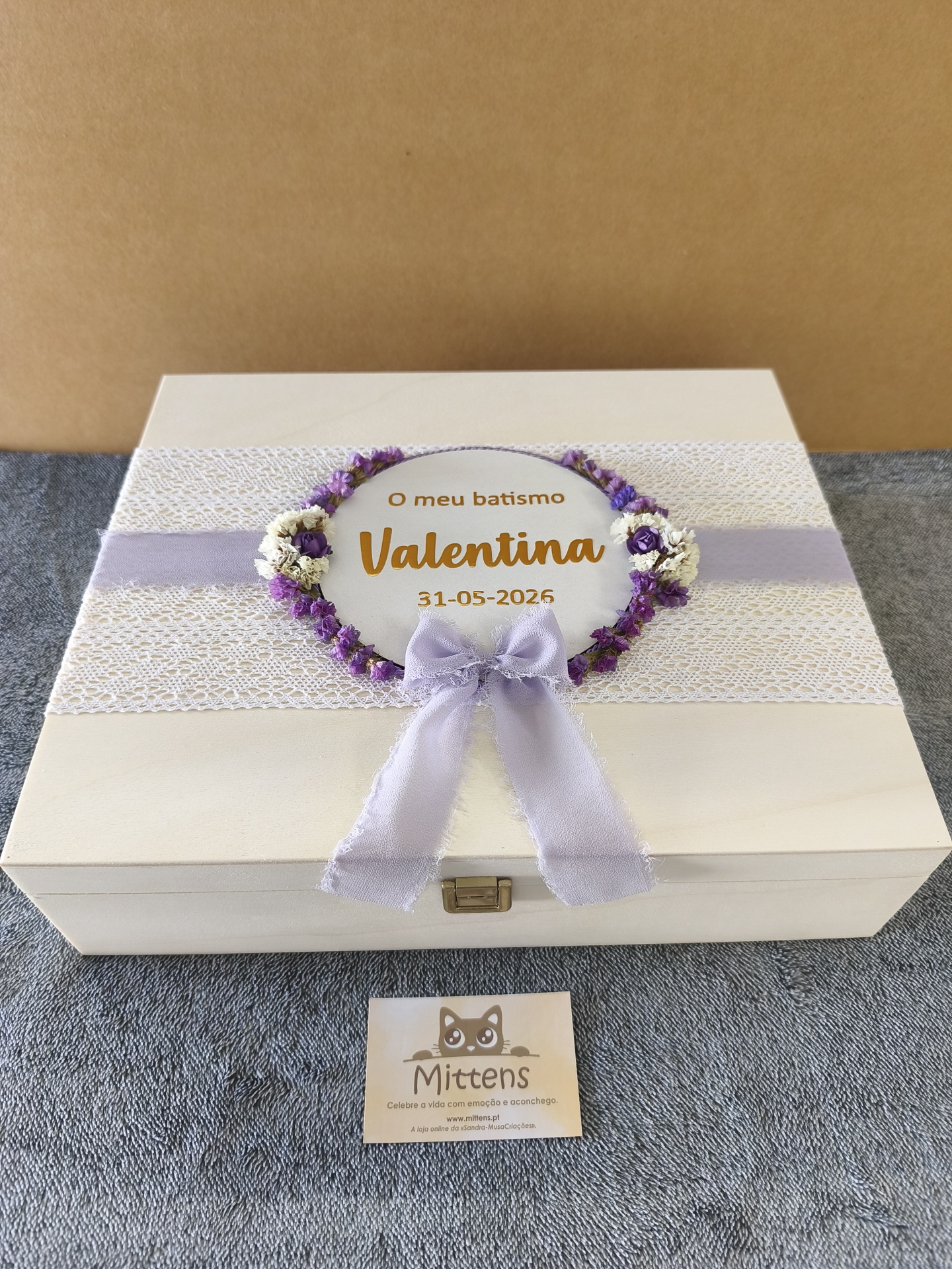 Caixa de madeira grande Violeta