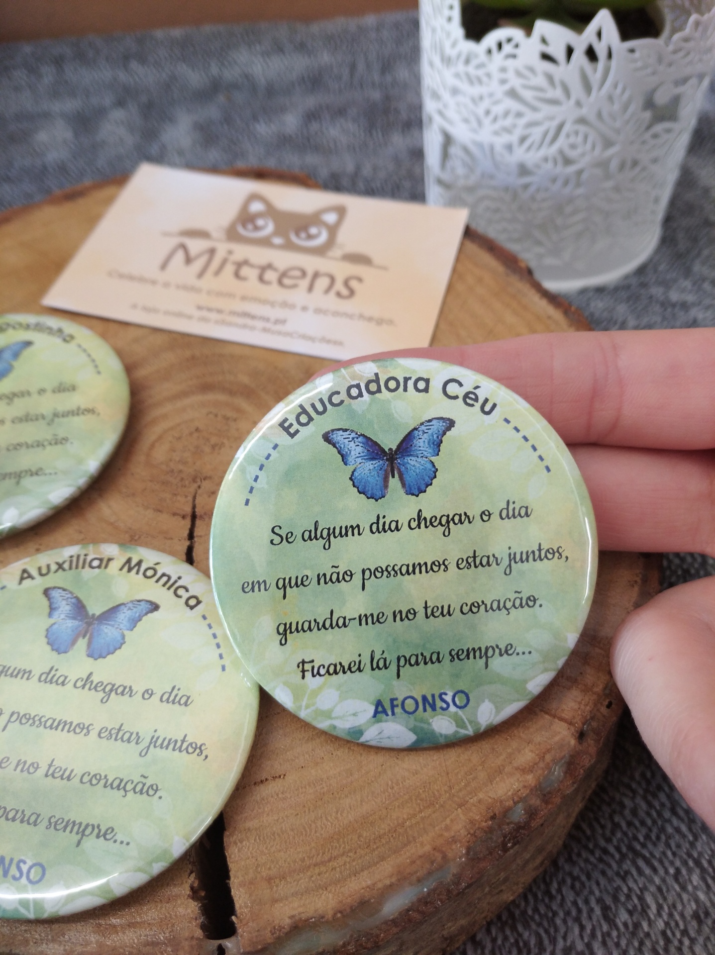 Íman redondo (borboleta azul)