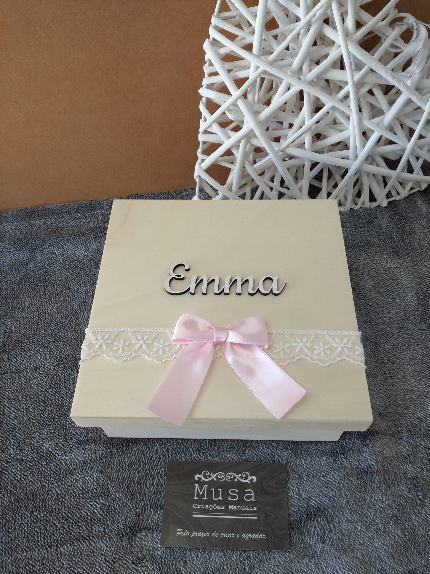 Caixa de recordações  - Modelo 1 (rosa)