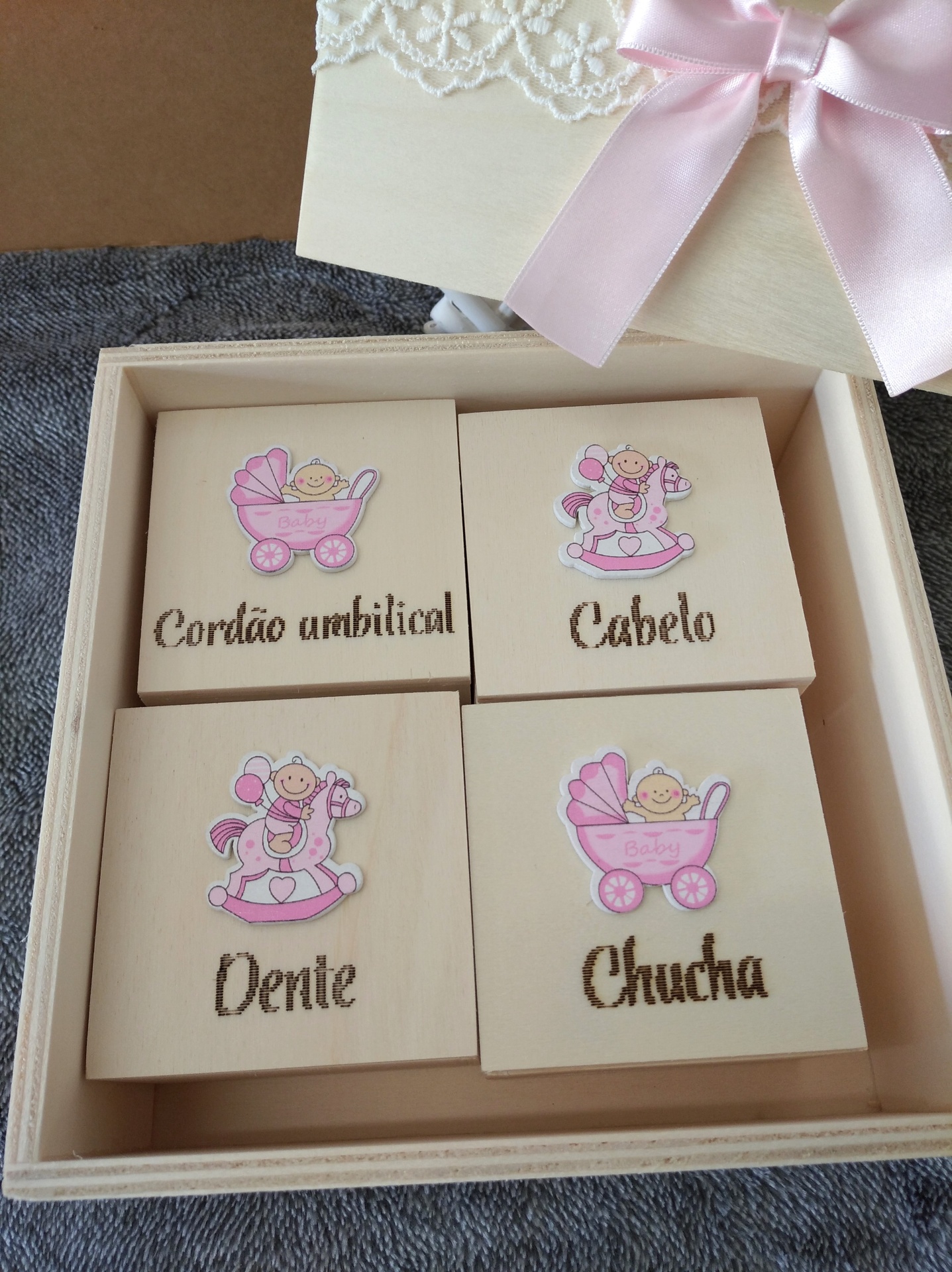 Caixa de recordações  - Modelo 1 (rosa)