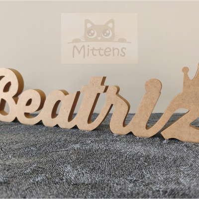 Nome para pousar em madeira (com coroa)