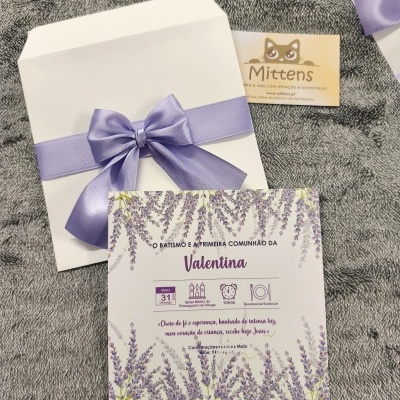 Convite de batismo/1ª comunhão: Violeta