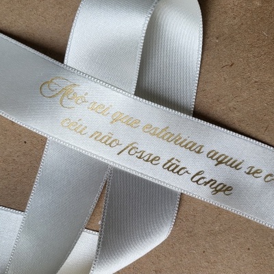 Fita para o ramo de noiva com frase