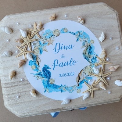 Caixa Porta Alianças com logotipo