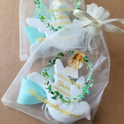 Gesso perfumado Pomba + Saco c/ estampagem