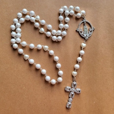 Terço de Noiva Branco Pérola