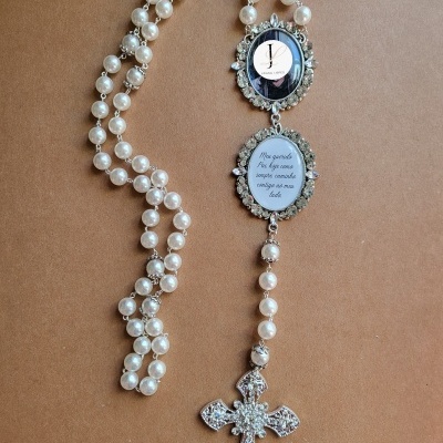 Terço com 2 medalha de brilhantes