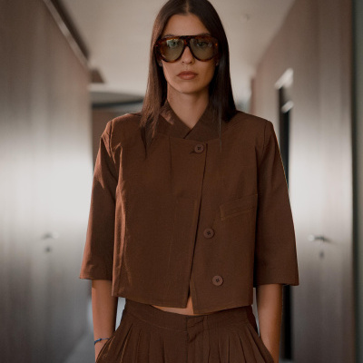 Blazer Curto Marrone