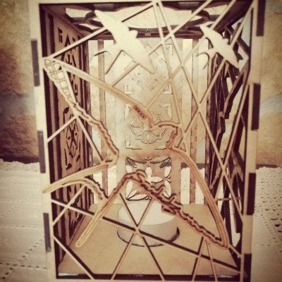 Lâmpada em Madeira Andorinha Lâmpada em Madeira Andorinha